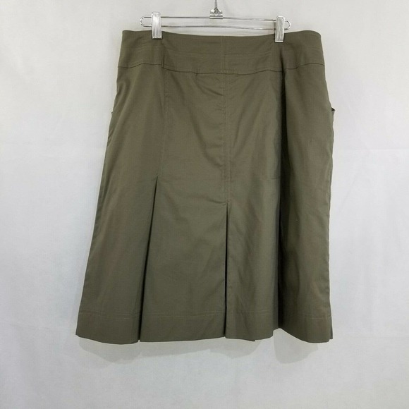 Alexandra Bartlett Olive Green Pleat Skirt Size 10 - Picture 7 of 10